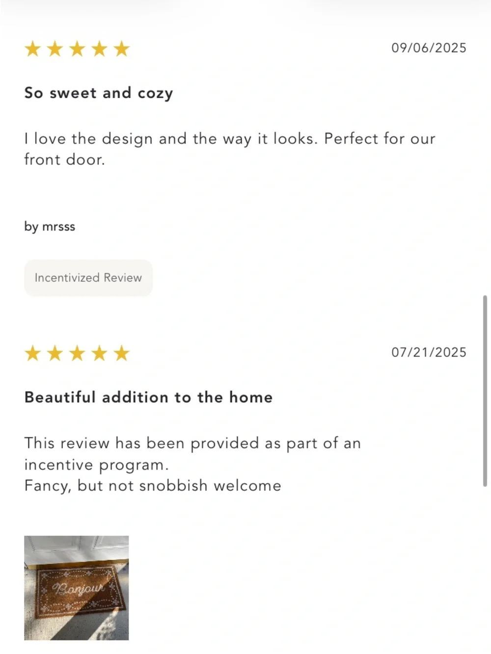 Anthropologie Bonjour Printed Doormat NWT